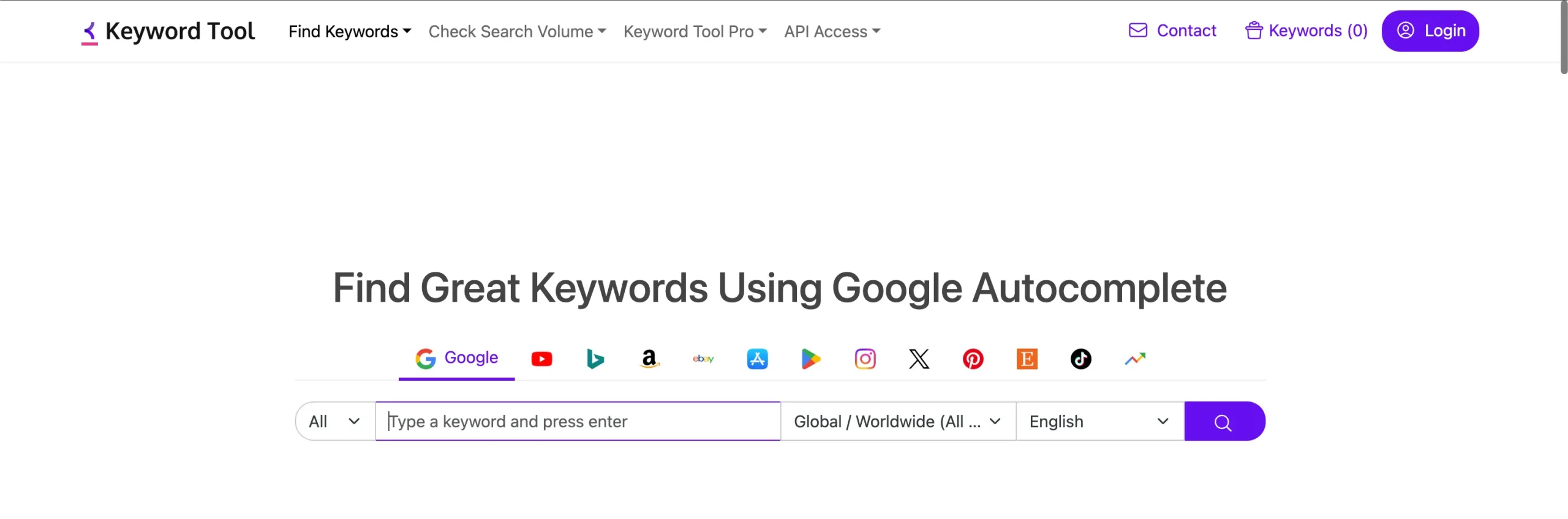 keyword tool 